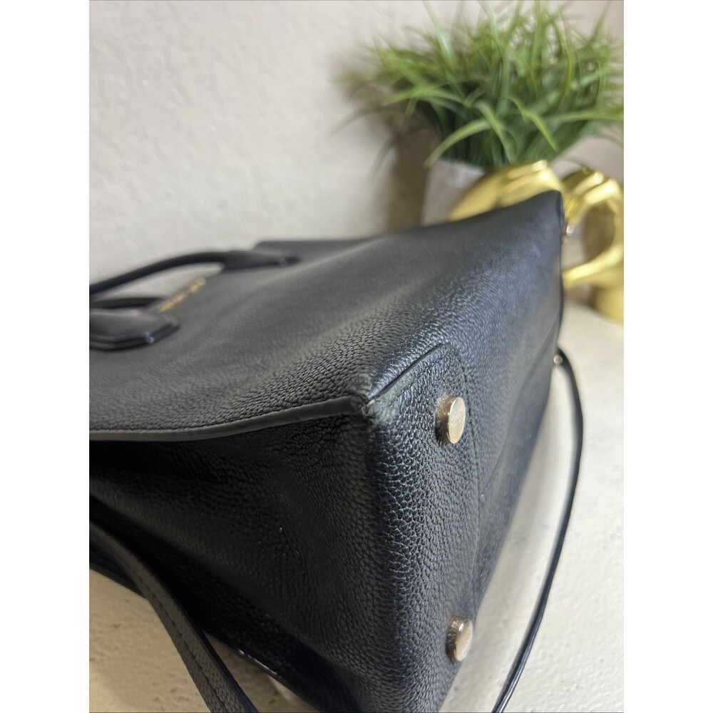 Michael Kors Mercer Large Accordion Classic Black Pebbled Leather Bag Business - Picture 6 of 16